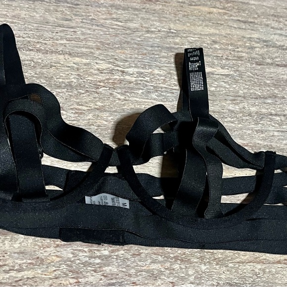 Black Sexy Love Shein Blingy Strappy bra and thong Lingerie Set - Picture 8 of 16